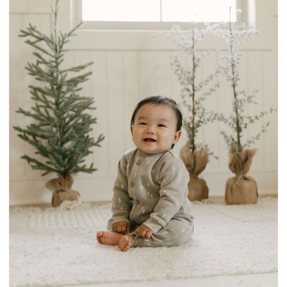 NWT! Rylee + Cru Fleece Long John In Winter Woods, Size 6-12M - Picture 4 of 4